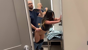 Steamy Rendezvous In The Dressing Room Of An Asian Beauty At The Shopping Mall